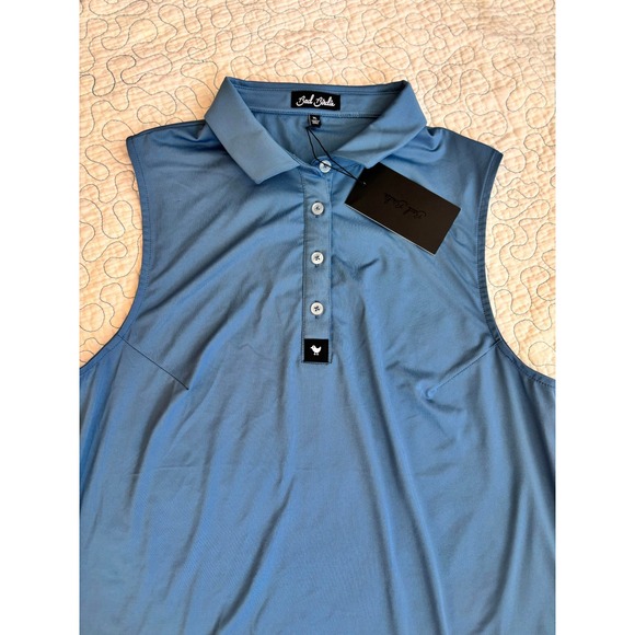 Bad Birdie Women's Sleeveless Golf Polo Shirt Blue Performance Top Size XL - Picture 3 of 5
